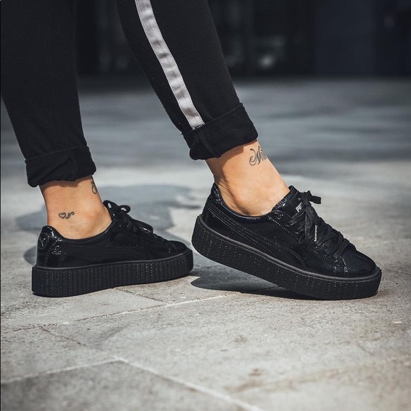 puma creeper cracked leather